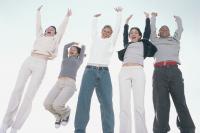 Group of people jumping