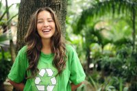 Woman in Recycle T-shirt