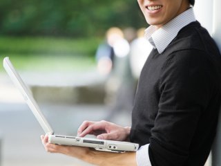 Male with computer