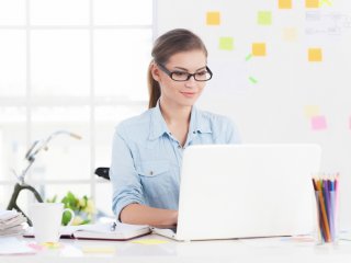 Woman on a laptop